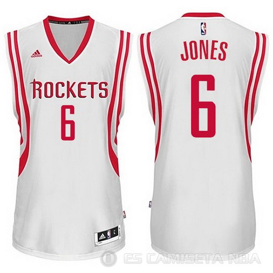 Camiseta Jones #6 Houston Rockets Blanco - Haga un click en la imagen para cerrar
